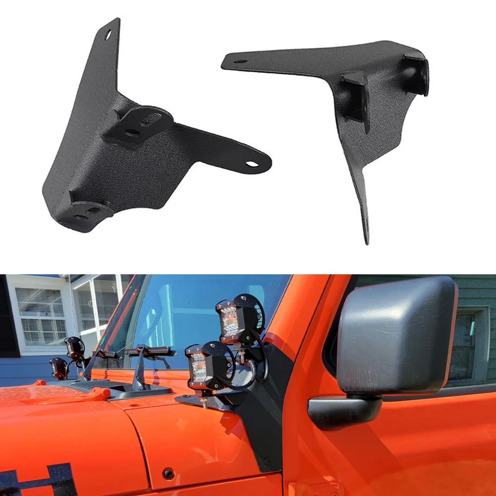 

A-Pillar Led Work Pods Lights Bar Mount Bracket Holder Accessories for Jeep Wrangler JL 2018-2023