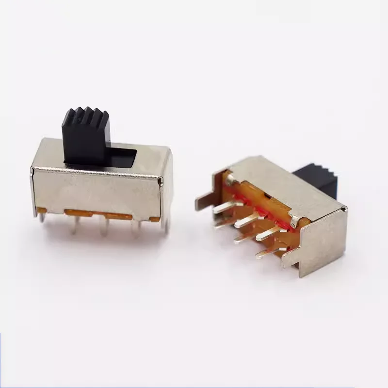6-pin vertical microphone power switch SS-22F06 (2P2T) 2-stop toggle switch 2 fixed feet double row