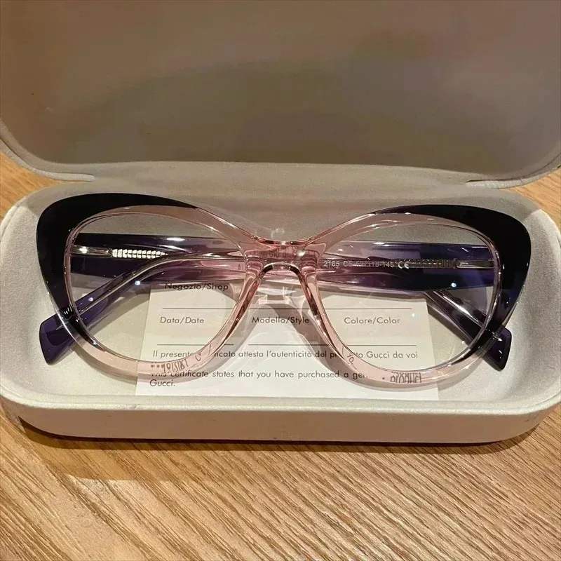 EYORA Mode Frauen Cat Eye Anti Blue Ray Lesebrille Anti-Reflexion Myopie Brillen Photochrome Progressive Brillen