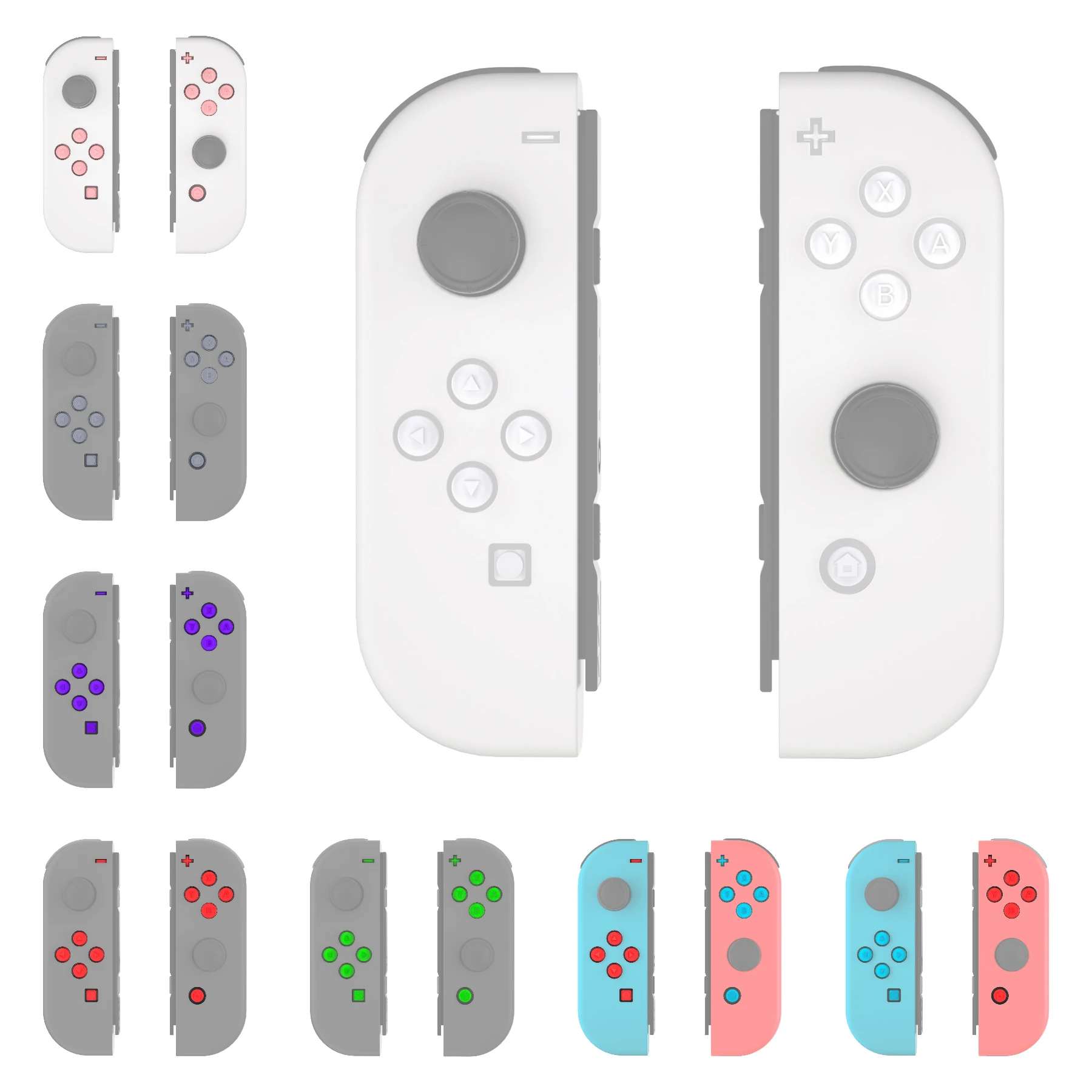 eXtremeRate Replacement ABXY Direction Home Capture + - Jelly Buttons, Two-Tone with Symbols for Nintendo Switch & OLED Joycon