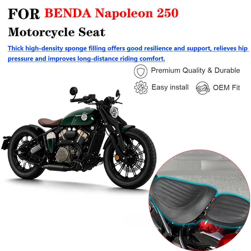 Motorcycle Modified Folding Hidden Dual Passenger Seat Cushion Accessories For BENDA Napoleon 250 Cruiser