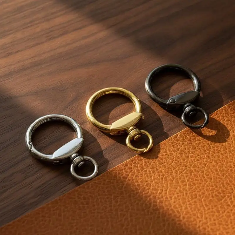 Swivel Clasp Keychain Small Size Spring Open Ring Anti-Lost Key Organizer for Men Car Backpack Business Trips