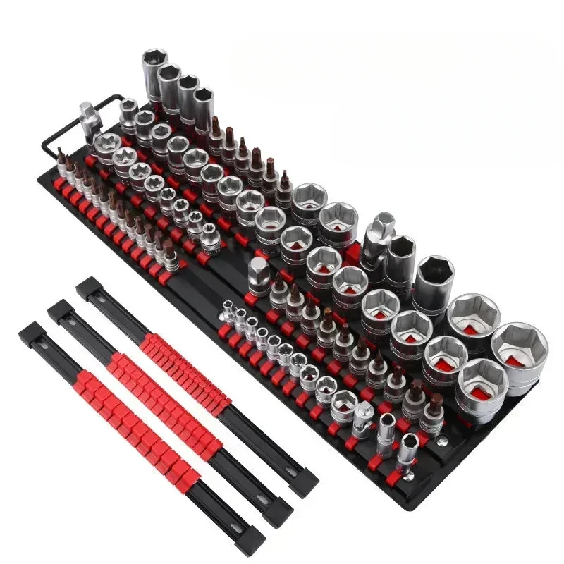 Adjustable Socket Storage Box, Hanging Clothes Hanger Large Capacity Durable Medium Hexagonal Rod Load-Bearing Organizer