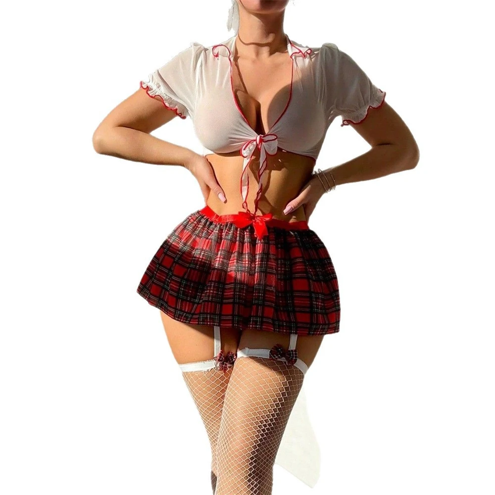 

Luxry Lingerie Uniform Seductive Sexy Nifty Nurse Show Dress Home Dress Hot Girl Pajamas Nightdress Sexy Dress 3-piece Sets Gifs