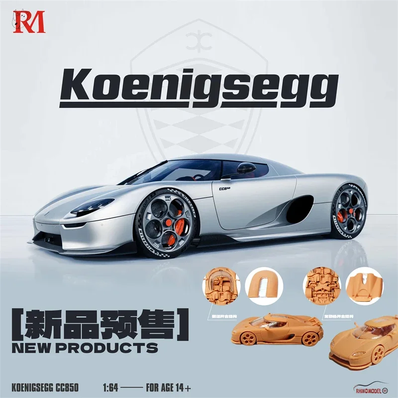 

PreSale Rhino Model RH 1:64 Sport CC850 silver Collection Miniature Diecast Metal Model Car
