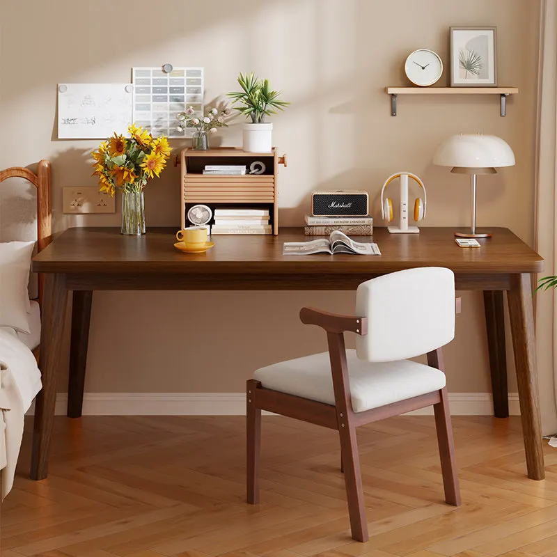 Home learning writing desk rental house simple rectangular solid wood leg computer table