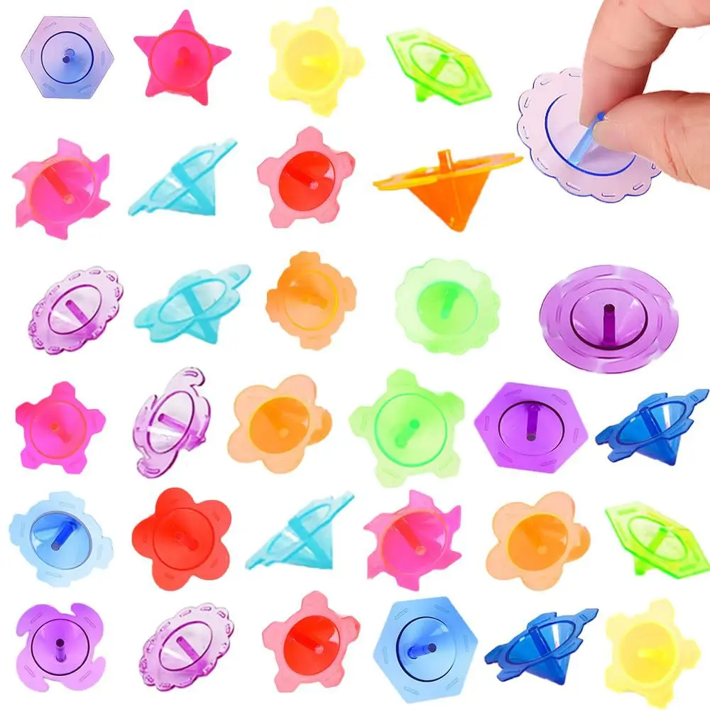 100 Pcs Colorful Transparent Spinning Top Suitable Kids Party Birthday Gift Pinata Filler Classroom Kindergarten Prize Gift Pack