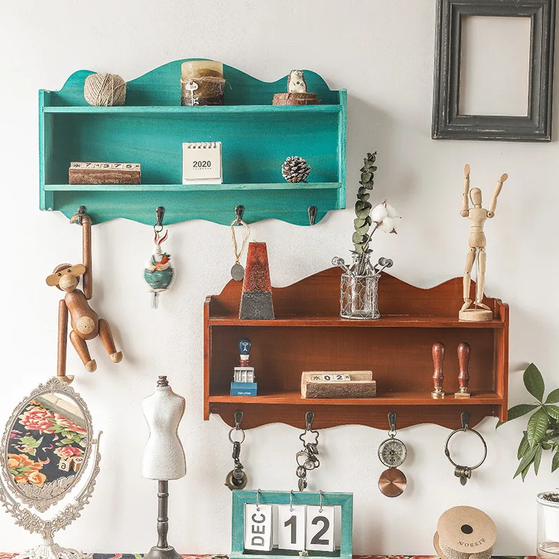 Wandmontierter Holz-Briefumschlaghalter, Schlafzimmer, Arbeitszimmer, Schlüsselhaken, Massivholzwand, Sortier- und Aufbewahrungsregal für Kleinteile