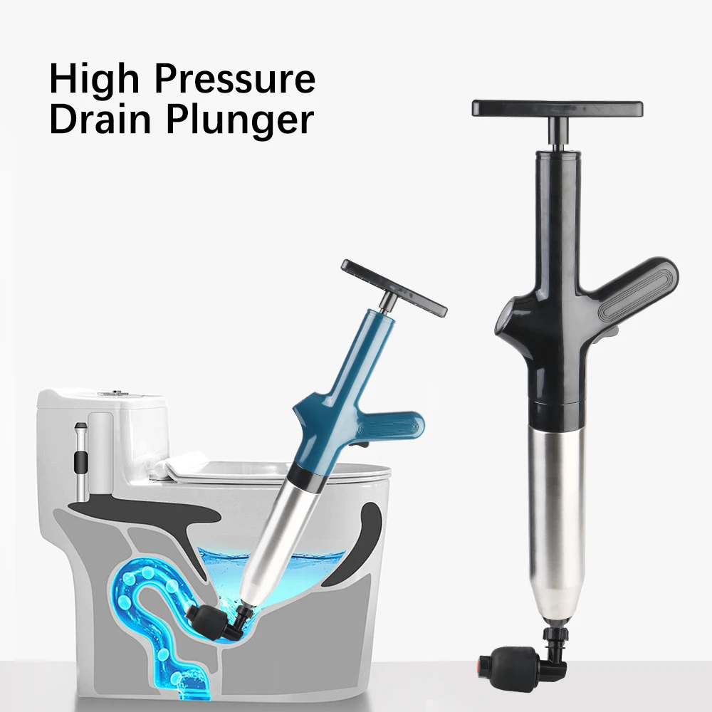 Toilet Clogged Unclogging Device Bath Toilets Bathroom Shower Sink Bathtub High Pressure Drain Plunger Dredge Clog Pipe Plunger