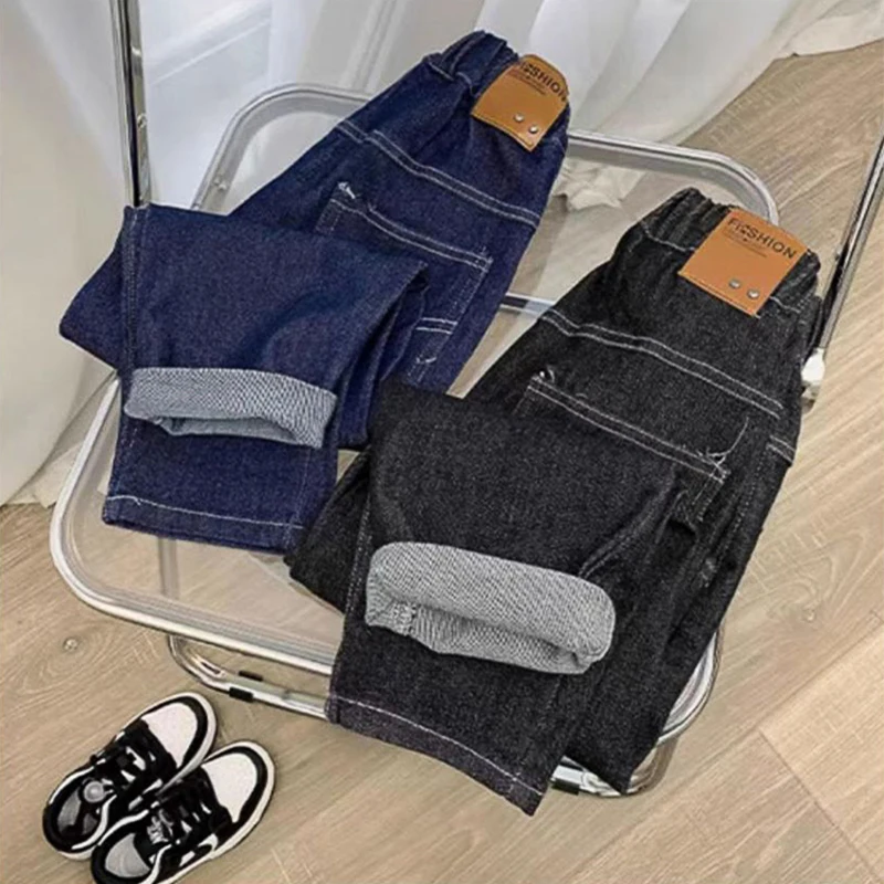 2024 Spring Autumn Fashion Boys Denim Pants Children Trousers Casual Kids Jeans Pants for 4-14 Years Teenager Boys Clothing