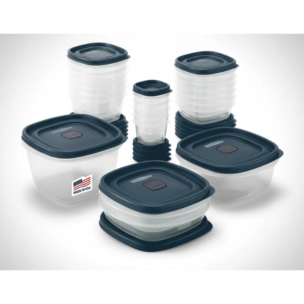 42피스 스택형 식품 보관 용기 세트, 전자레인지 및 식기세척기 사용 가능, 주방 정리용 BPA 프리