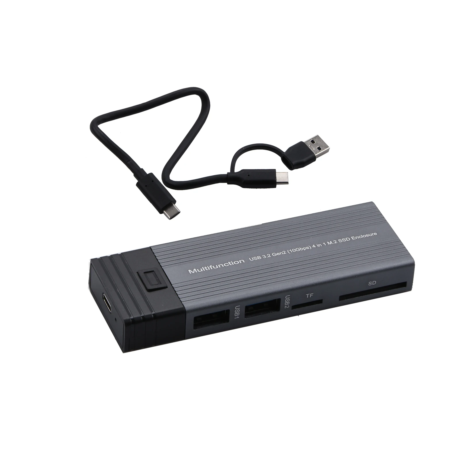 

2 в 1 Концентратор HDD Корпус типа C 10 Гбит/с M.2 NVME SATA SSD Корпус-адаптер Корпус USB 3.2 Gen2 Концентратор M-Key B+M Ключ для ПК и телефона