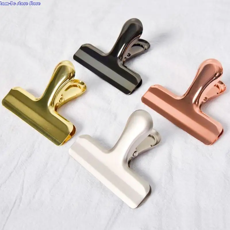 D0UA Colorful Clip Large Metal Paper Clamp Stainless Steel Clip for Offfice