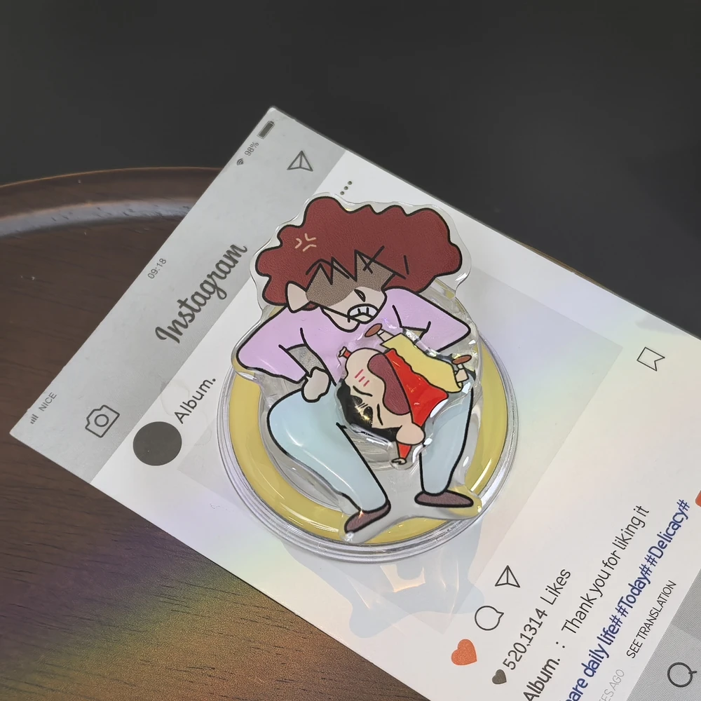 Crayon Shin-chan Niedlicher Magnetischer Handyhalter für Magsafe, Griptok Grip Tok Ständer für iPhone und Samsung, Faltbarer Kabelloser Ladehalter – Detail 11