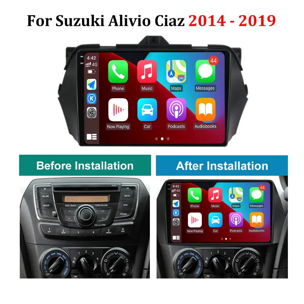 9 بوصة نظام التشغيل أندرويد لسوزوكي Alivio Ciaz 2014 - 2019 سيارة مشغل راديو الوسائط المتعددة واي فاي نظام تحديد المواقع نافي الصوت ستيريو DSP اكسسوارات السيارات