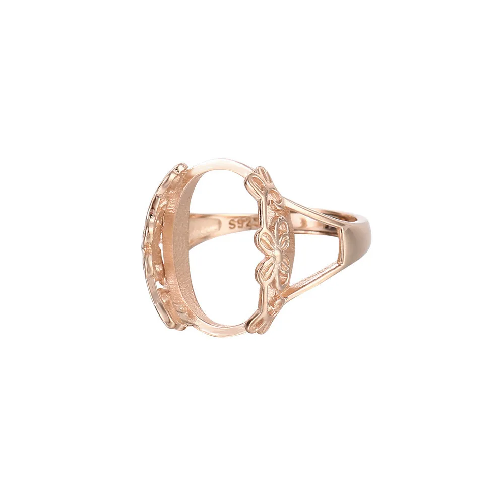

Rose Gold Plated 925 Silver Adjustable Ring Blank for 7x9mm/8x10mm/10x14mm/13x18mm/9x9mm/12x12mm Oval or Round Cabochons