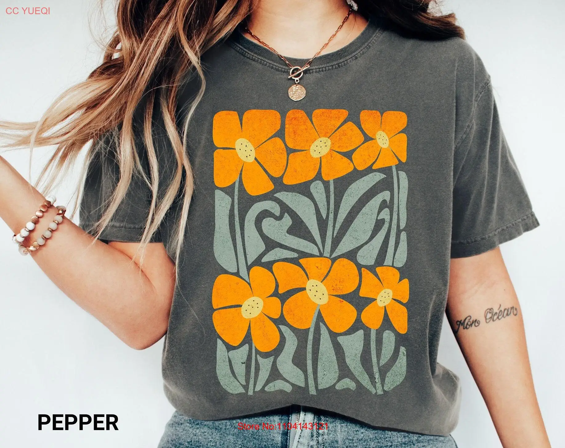 

Retro Wildflower T Shirt Vintage Floral Flower Style for Lovers Ideas long or short sleeves