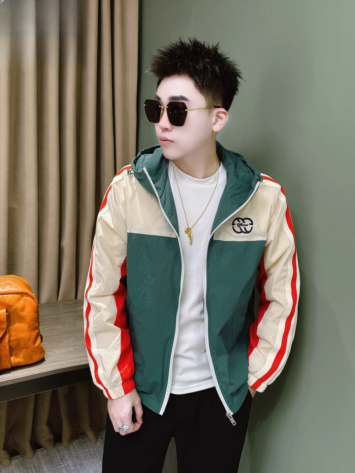 

Модный мужской повседневный тюнер с капюшоном, весна-осень 2022, новинка Sle Faionable Color Blo, облегающий тюнер из полиэфирного волокна