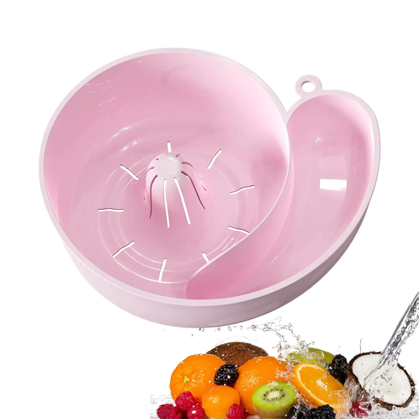 Fruit Washing Bowl With Strainer Snail-shape Rotating Vegetable Strainer Kitchen Accessories for Strawberry Lettuce Salad Tomato