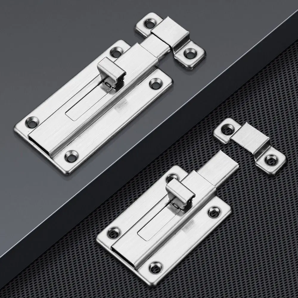 1Set 2/3/4inch Stainless Steel Door Latch Hasp Buckle Bolt Hotel Office Security Lock Wooden Gate Window Kitchen Home Anti-theft