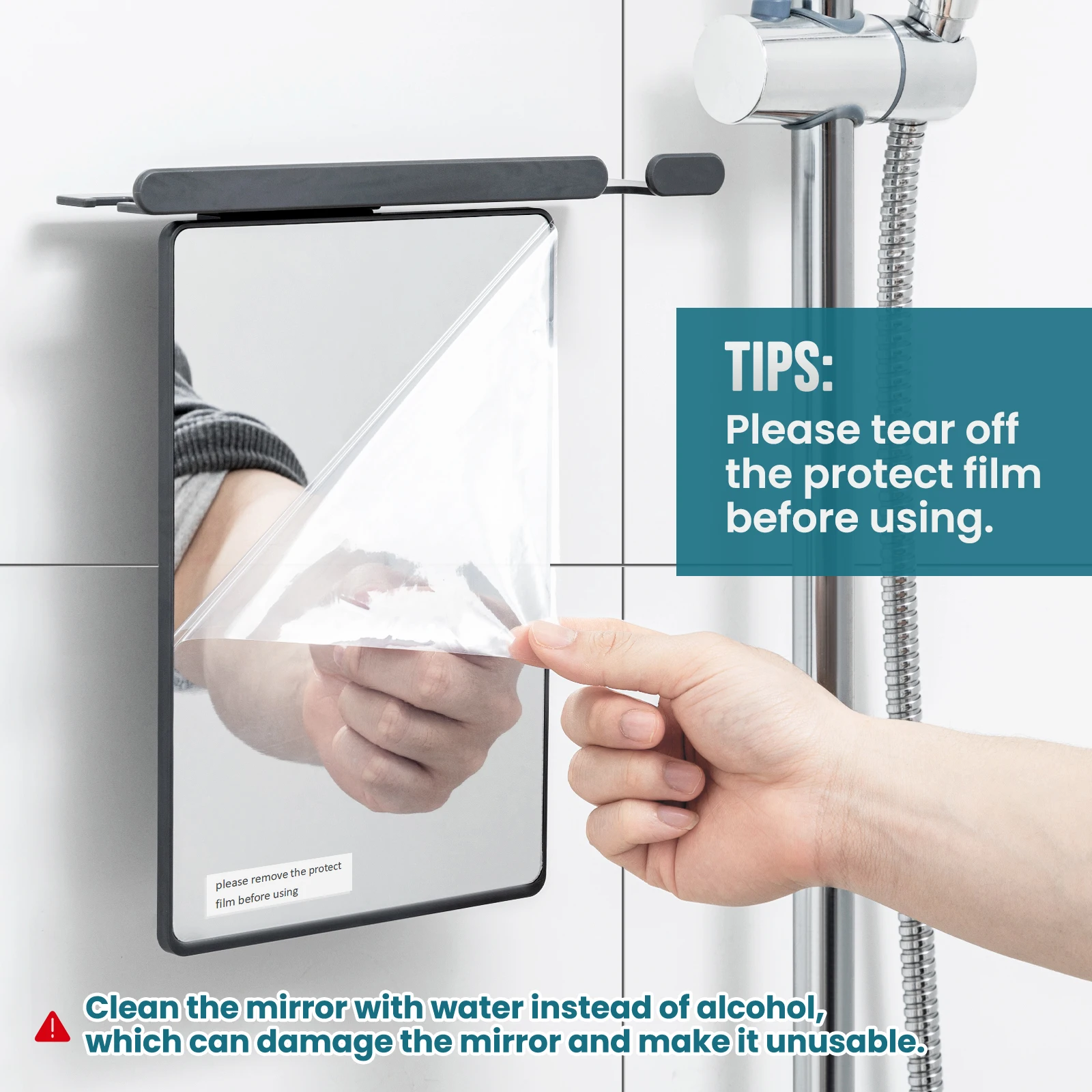 TAILI 아크릴 안티 안개 거울 샤워 면도 Fogless 거울 화장실 휴대용 여행 면도 욕실 액세서리 도구