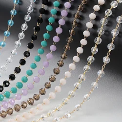 1M 4mm Crystal Copper Chain Multi Color Beads Chain Necklace Bracelet Costumes for Jewelry Making Components Crafts Bracelet DIY