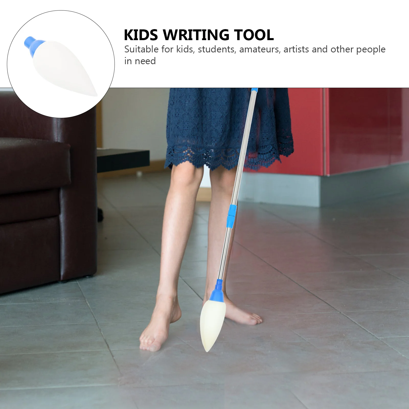 قطعتان من رأس فرشاة الكتابة المائية الكبيرة، أداة الخط الأرضية المحمولة خفيفة الوزن للاستخدام في الفناء #6