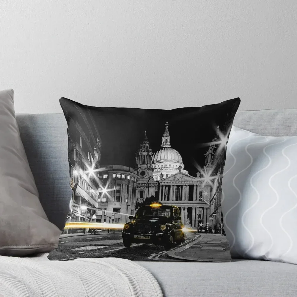 St Pauls London with Black cab Throw Pillow Christmas Pillow Covers christmas pillowcases Sofa Covers ornamental pillows pillow