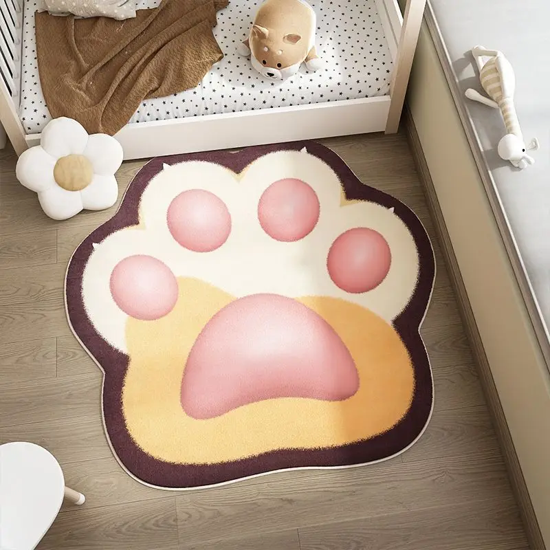 Children\'s Round Carpet Cute Animal Pattern Soft Fluffy Plush Carpets Kids Living Room Rug Bedroom Carpets Non-slip Mats