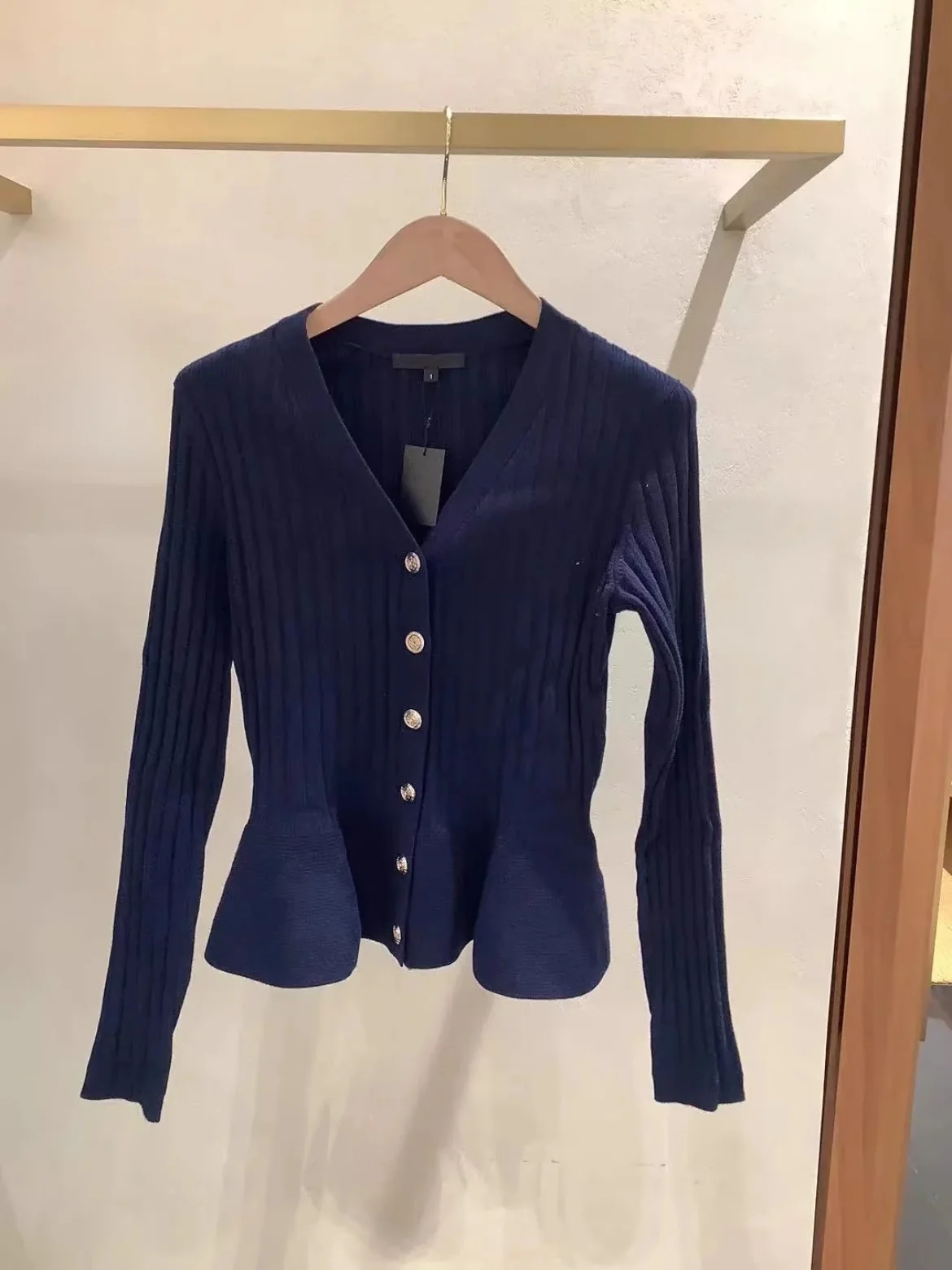 

Heidd M Home 2025 Autumn Winter V-ne Long Sve Knitted Top Women's Slim Fit Garment Le Hemline Open Cardigan