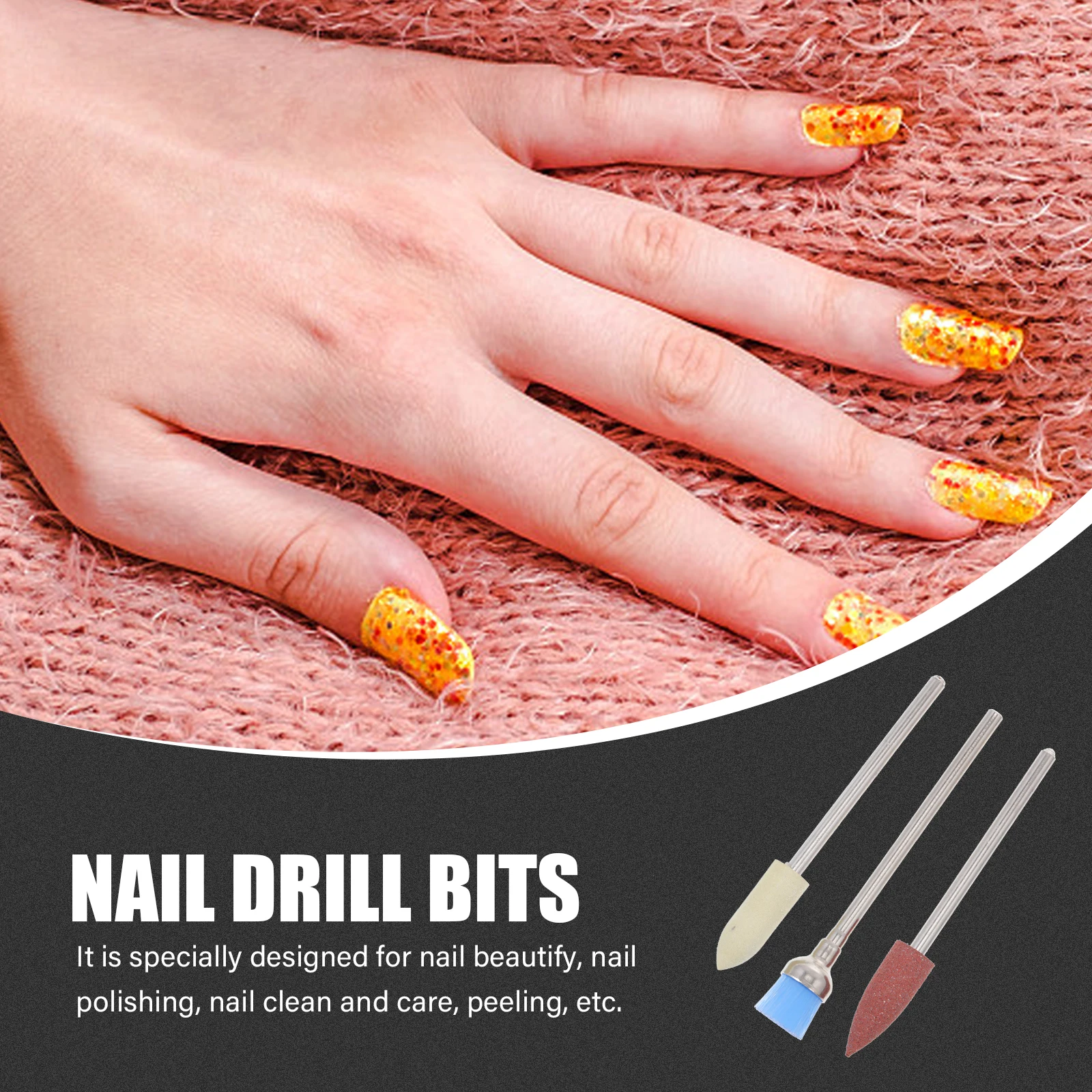 

1Set Nail Grinding Heads Durable Tungsten Steel Polishing Tools Manicure Nail Cleaning File Drill Bits Kit Manicure Tools