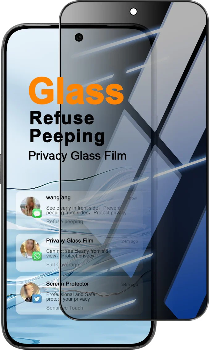 Privacy Tempered Glass For Tecno Camon 50 Support Fingerprint Protector Film Anti Oil FM0010