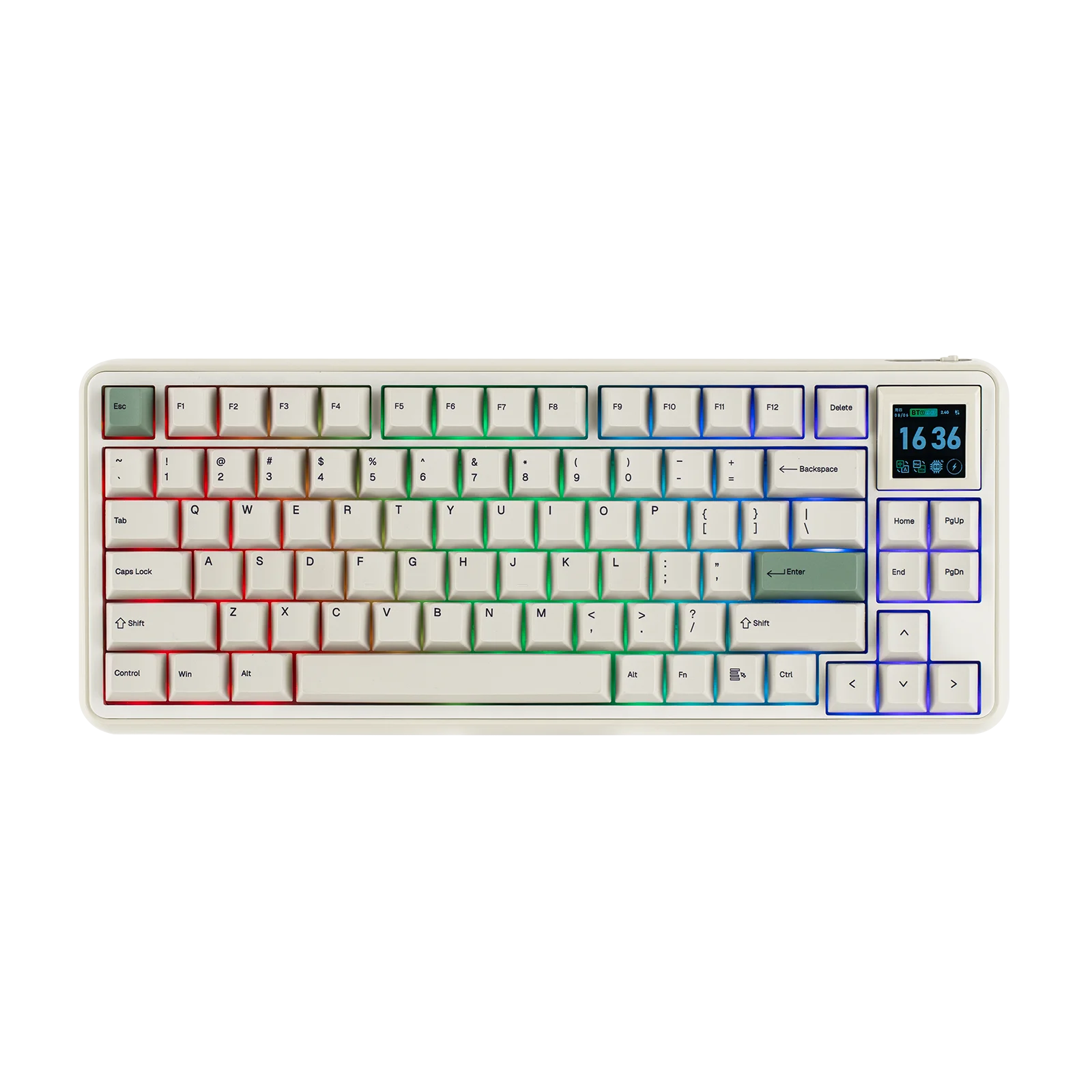 EPOMAKER RT75 75% ANSI US Layout Tri-Mode Wireless Thocky Gasket PBT Keycap Mechanical Keyboard with RGB Backlits & 1.54” Screen