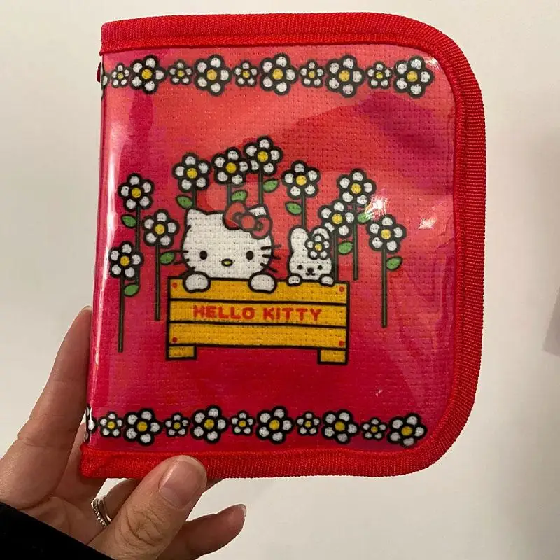 New Kawaii Cute Hello Kitty Pvc Card Holder Coin Purse Small Storage Bag Multi Functional Id Card Holder Girl Birthday Gift