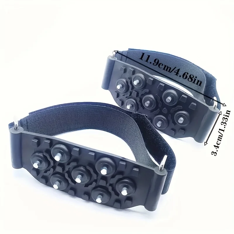 Um par de palmilhas antiderrapantes resistentes para botas e sapatos, tração antiderrapante, compatível com caminhadas, neve e atividades ao ar livre