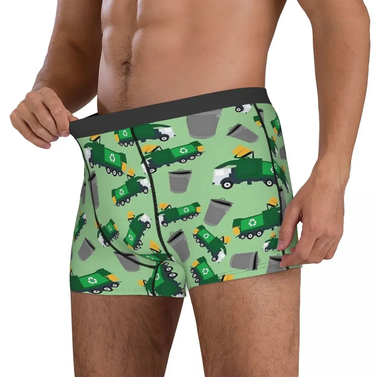 Boxer Onderbroek Shorts Recycling Vuilniswagen Patroon Slipje Mannen Zacht Ondergoed Voor Homme Man Boyfriend Geschenken