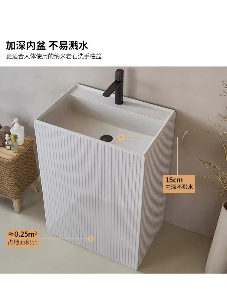

Кремовая раковина Wabi Sand Cream Wind для ванной комнаты, интегрированная в стены, от пола до потолка, для балкона и улицы