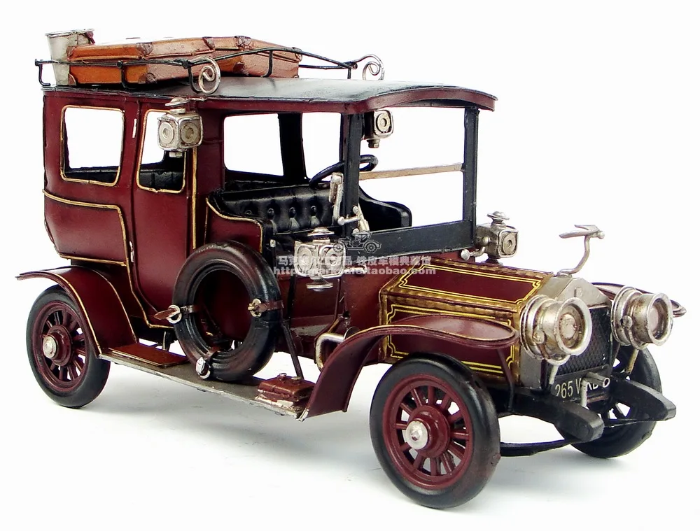 American Style Handmade Iron Antique Handicrafts Ornament Rolls-Royce Car Model Home Room Decoration Birthday Gift Collection