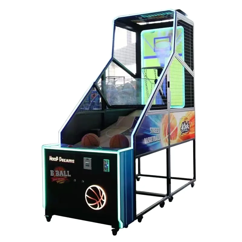 Neofuns Indoor Coin Operated Screen Ball Hoop Shooting Street Arcade Basketball Game Machine for Adults