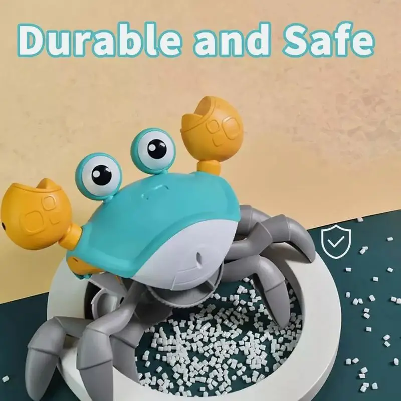 Crawling Crab Lighted Rechargeable Crab With Sound Educational Cartoon Kids Sensory Induction Crabs Kids Interactive Moving Toys