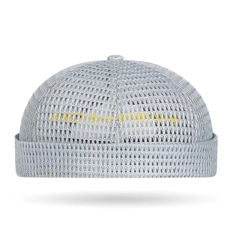 49MD Cooling Hat Casual Hat Sporty Cap Brimless Hat Adjustable Breathable Skull Hat for Female Male