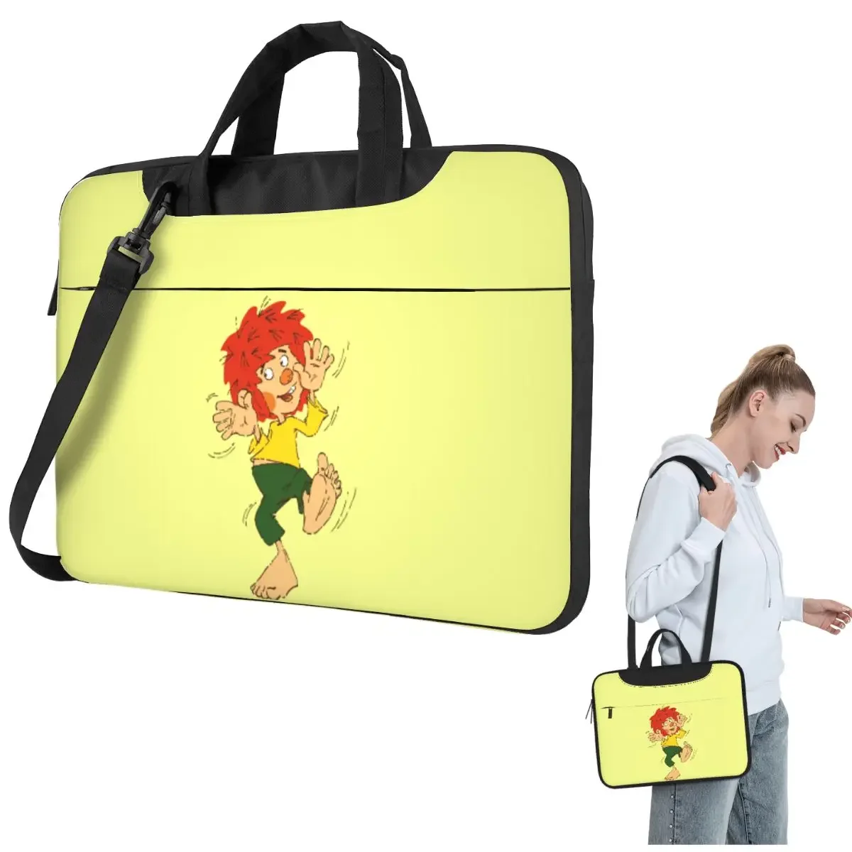 Pumuckl Tanzen Crossbody Laptop Bag Case Computer Bag 13 14 15.6 Inch Notebook Pouch for Lenovo