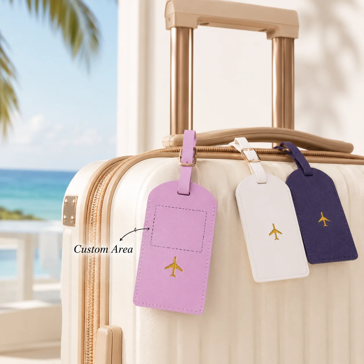 Custom airplane luggage tags, laser-engraved with name and phone number, personalized PU boarding pass, luggage getting lost
