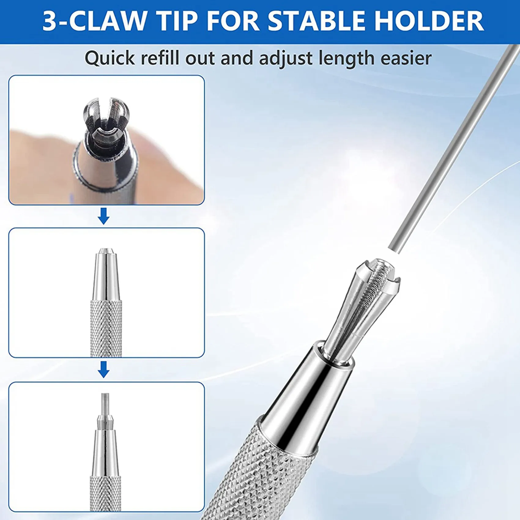5X Mechanical Pencils Metal Marker With Builtin Sharpener For Pipe Fitter Welder Construction Fabrication Woodworking