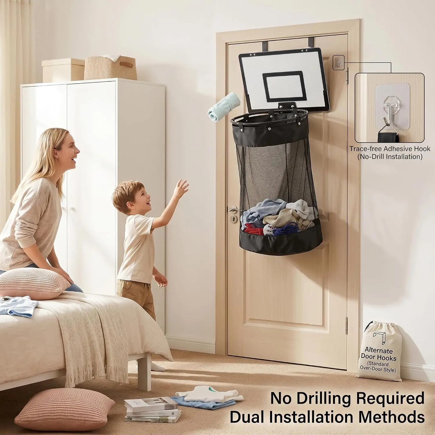 Hanging Laundry Basket Dual Function Hamper Fun Laundry Basket Wall Mounted Hamper Laundry Organizer