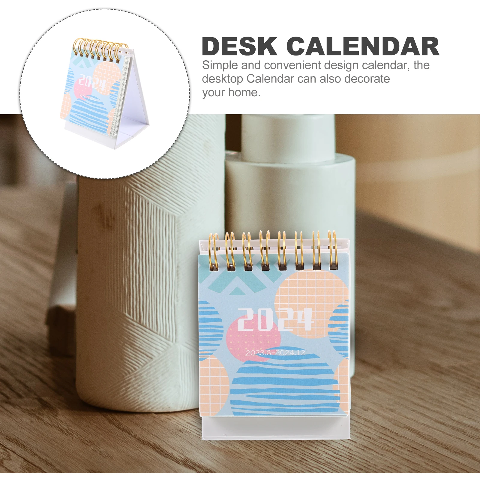 

2024 English Desk Calendar American Holidays Decorative Thick Material Office Desktop Stable Holder Modern Styling