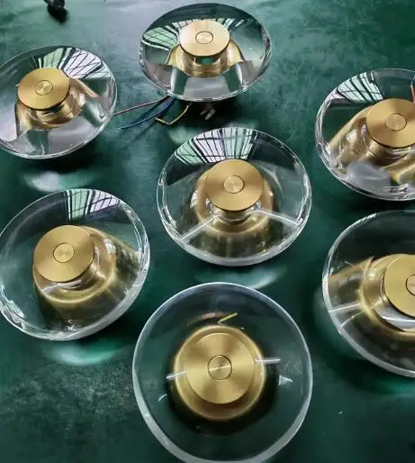 

Italian minimalist circular bedroom crystal bedside wall lamp, modern minimalist corridor corridor background wall light