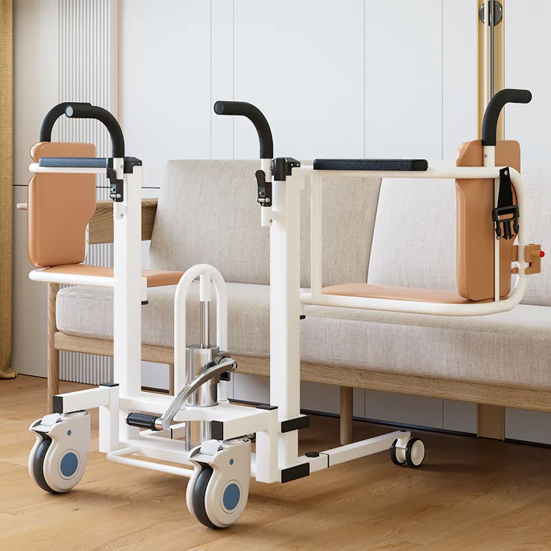 Steel 150kg Capacity Multi-Functional Elderly Care Lift Toilet Chair Auxiliary Shifter Disc Brake for Paralyzed Patients