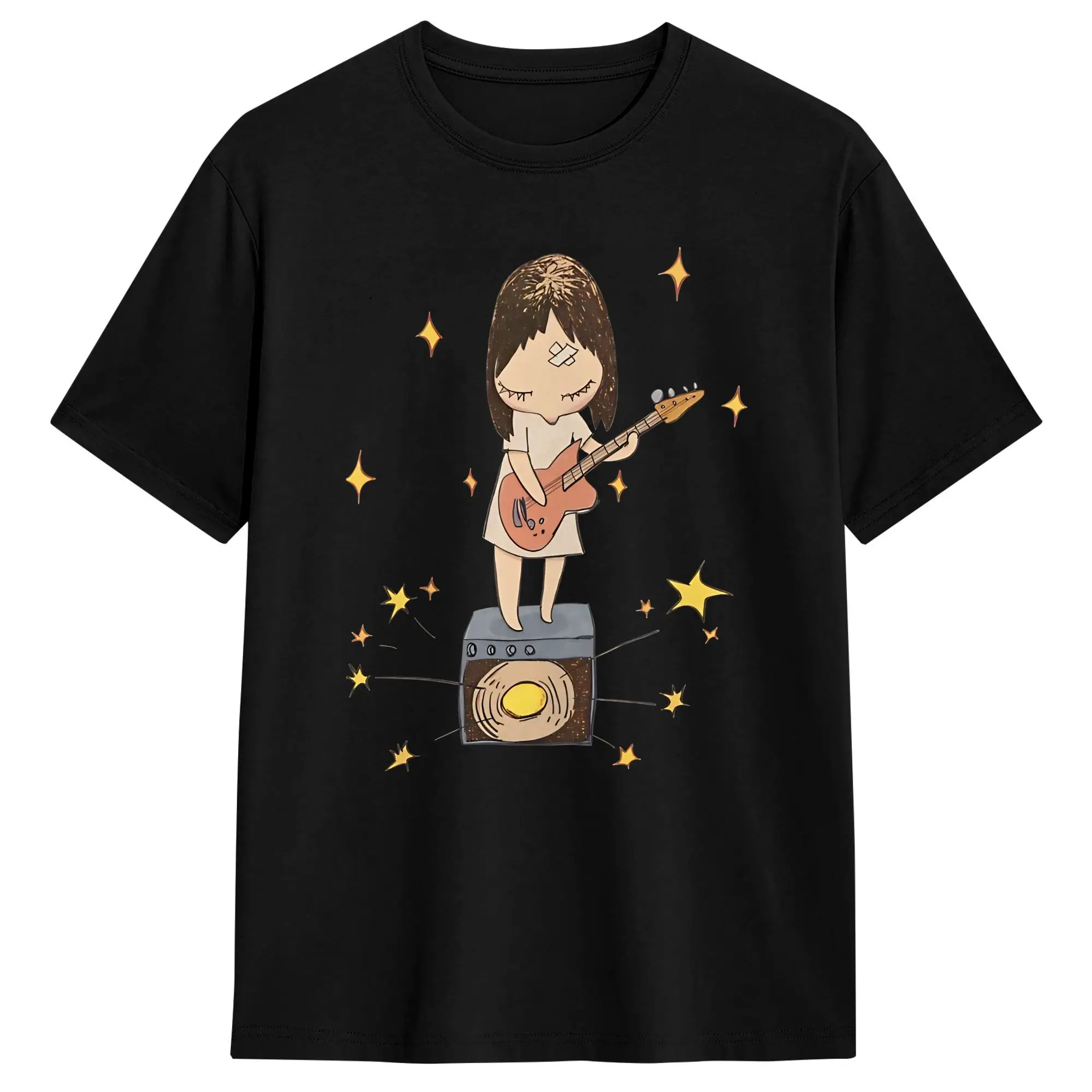 Yoshitomos Nara Pure Cotton T Shirt For Men's Summer  Aesthetic T-Shirts O Neck Fashion Tee Shirt Oversized Clothing