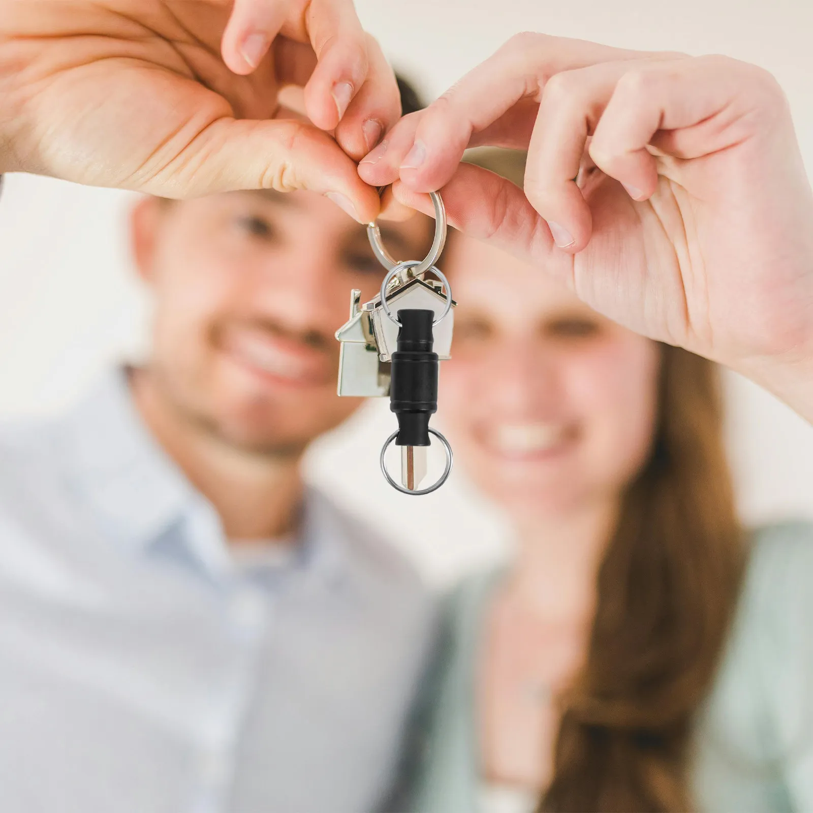 Quick Release Titanium Keychain Detachable Swivel Keyring Double Split Ring Metal Safety Key Holder for Car Purse Bag 360